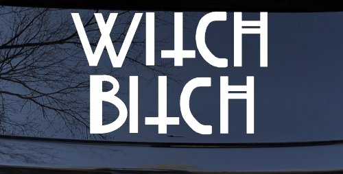 Witch Bitch Funny Car or Truck Window Vinyl Decal Sticker (White)