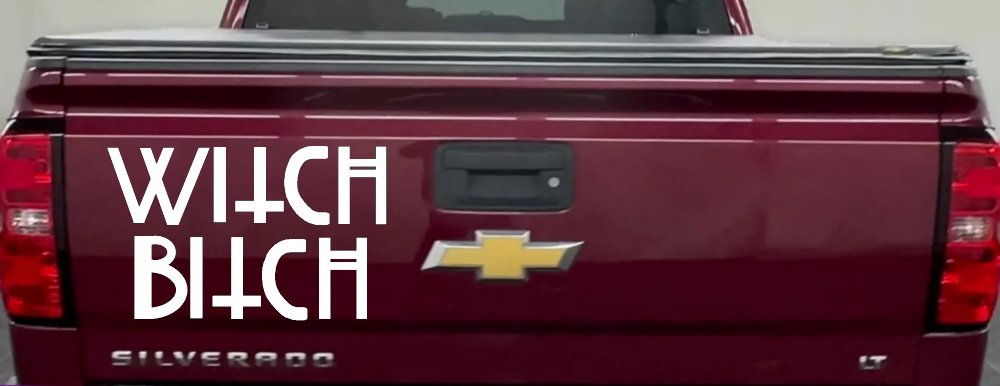 Witch Bitch Funny Car or Truck Window Decal Sticker (White)