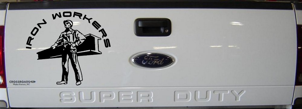 Iron Workers Union Car or Truck Window Decal Sticker (Black)