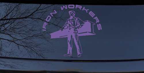 Iron Workers Union Car or Truck Window Decal Sticker (Purple)