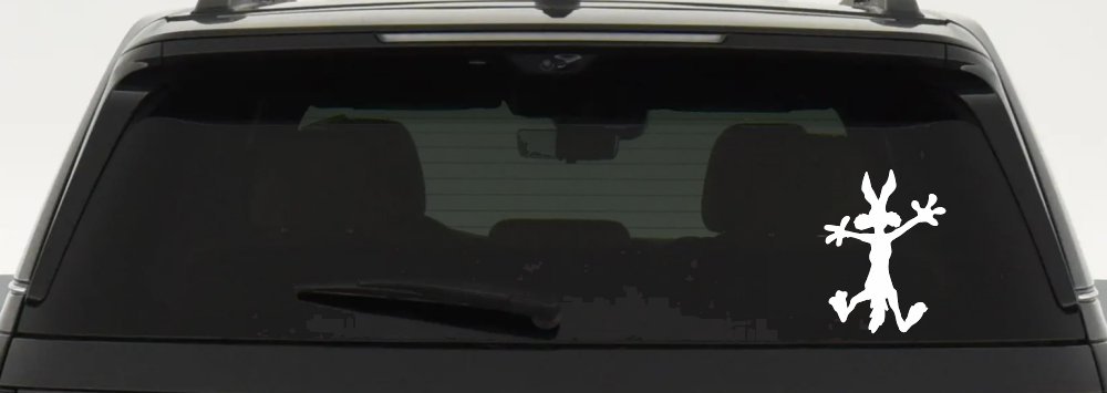 Wile E Coyote Splat For Dents Car or Truck Window Decal Sticker (White)