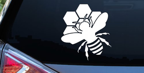 Honey Bee with Honeycomb Car or Truck Window Decal Sticker