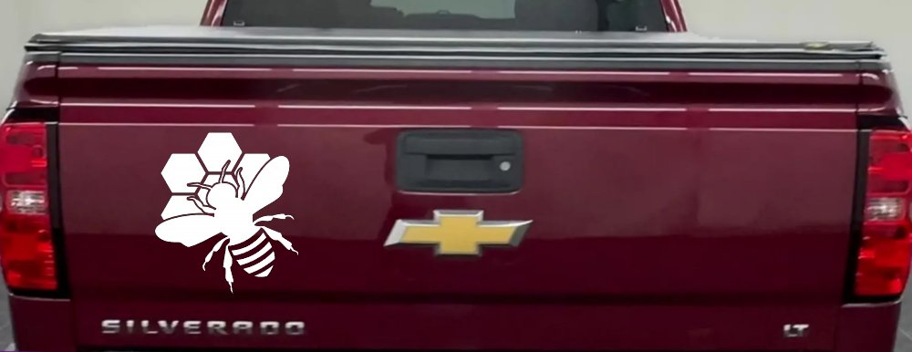 Honey Bee with Honeycomb Car or Truck Window Decal Sticker