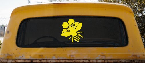 Honey Bee with Honeycomb Car or Truck Window Decal Sticker