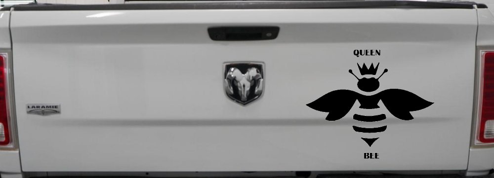 Queen Bee Homey Bee Car or Truck Window Decal Sticker (Matte Black)