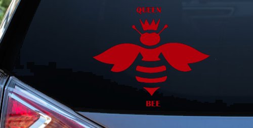 Queen Bee Homey Bee Car or Truck Window Decal Sticker (Red)