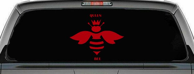 Queen Bee Homey Bee Car or Truck Window Decal Sticker (Red)