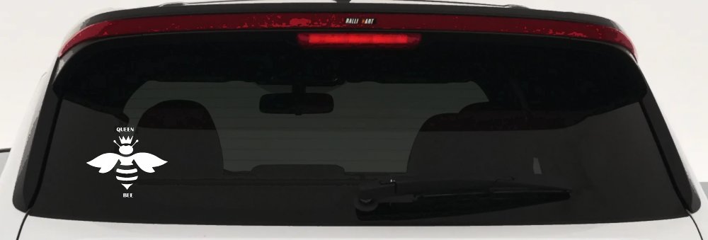 Queen Bee Homey Bee Car or Truck Window Decal Sticker (White)