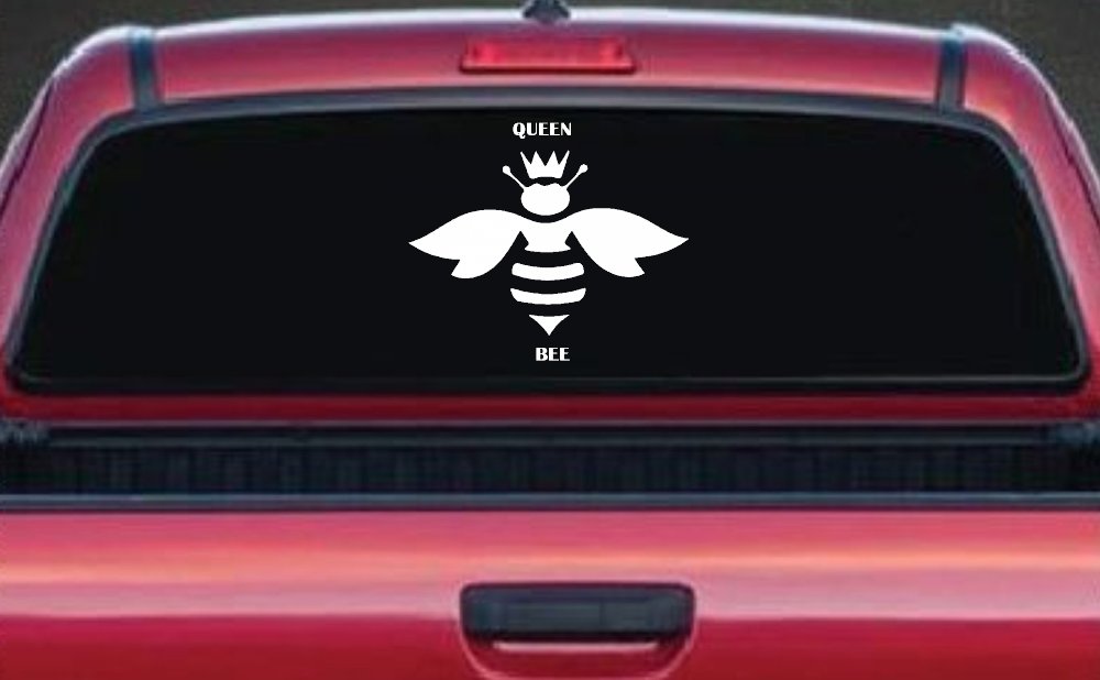 Queen Bee Homey Bee Car or Truck Window Decal Sticker (White)