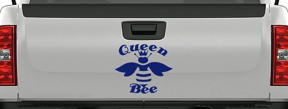 Queen Bee Honey Bee Car or Truck Window Decal Sticker (Navy)