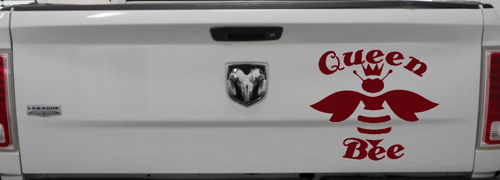 Queen Bee Honey Bee Car or Truck Window Vinyl Decal Sticker (Purple Red)