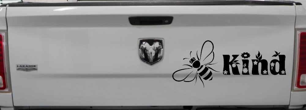 Bee Kind Honey Bee With Flowers Car or Truck Window Decal Sticker