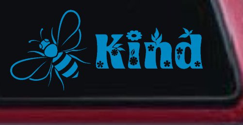 Bee Kind Honey Bee With Flowers Car or Truck Window Decal Sticker
