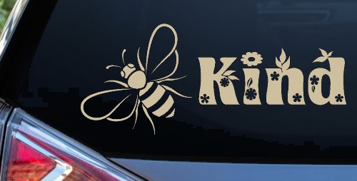 Bee Kind Honey Bee With Flowers Car or Truck Window Decal Sticker