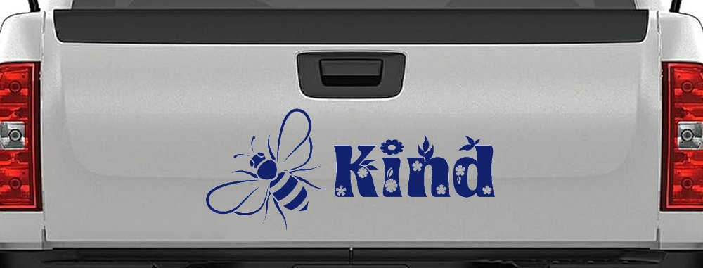 Bee Kind Honey Bee With Flowers Car or Truck Window Decal Sticker