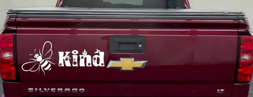 Bee Kind Honey Bee With Flowers Car or Truck Window Decal Sticker
