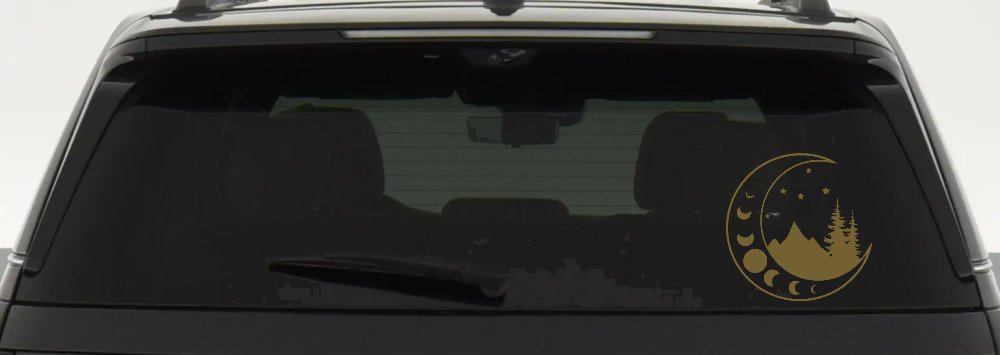 Moon Stars and Mountains Car or Truck Window Decal Sticker
