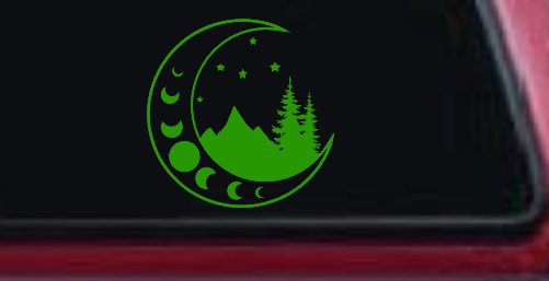 Moon Stars and Mountains Car or Truck Window Decal Sticker
