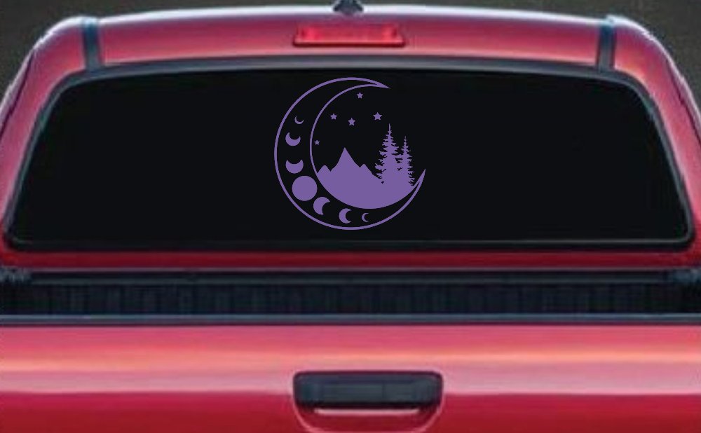 Moon Stars and Mountains Car or Truck Window Decal Sticker