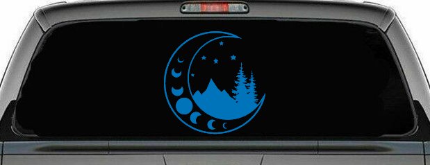 Moon Stars and Mountains Car or Truck Window Decal Sticker