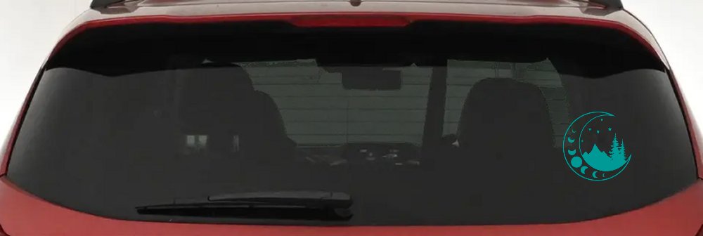 Moon Stars and Mountains Car or Truck Window Decal Sticker