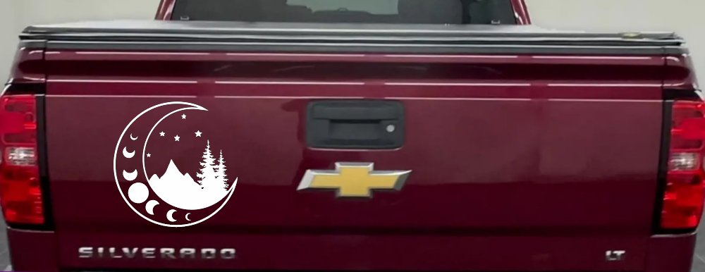 Moon Stars and Mountains Car or Truck Window Decal Sticker