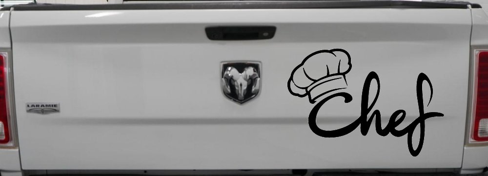 Chef with Hat Business Car or Truck Window Decal Sticker (Black)