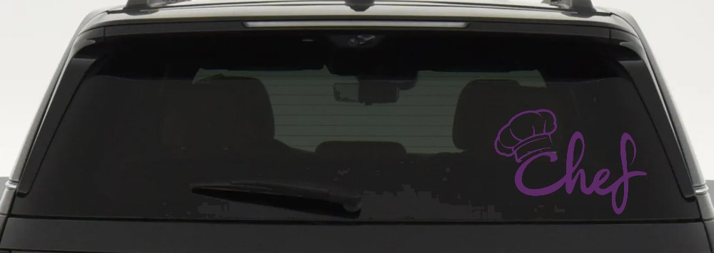 Chef with Hat Business Car or Truck Window Decal Sticker (Violet)
