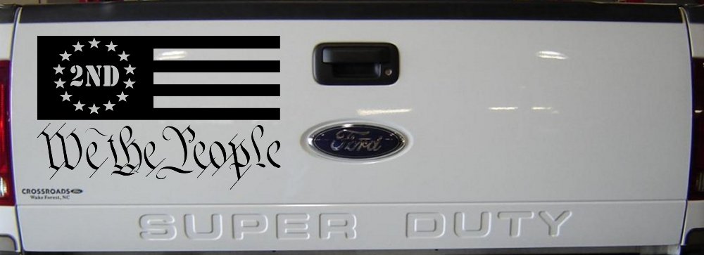 American Flag 2nd Amendment We The People Patriotic Car or Truck Window Decal Sticker (Black)