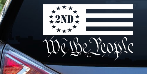 American Flag 2nd Amendment We The People Patriotic Car or Truck Window Decal Sticker