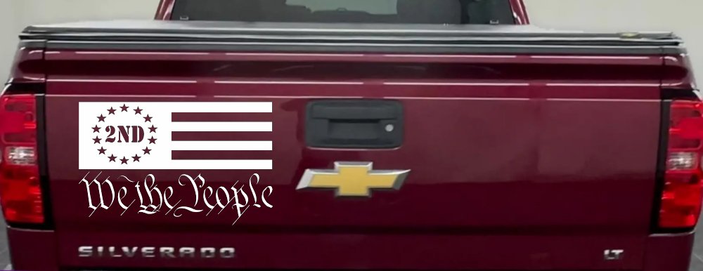 American Flag 2nd Amendment We The People Patriotic Car or Truck Window Decal Sticker (White)