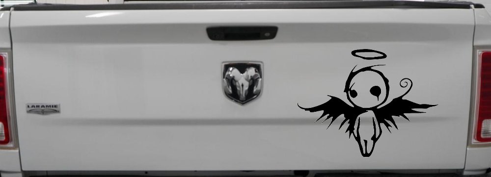 Fallen Angel Gothic Halloween Car or Truck Window Decal Sticker (Black)