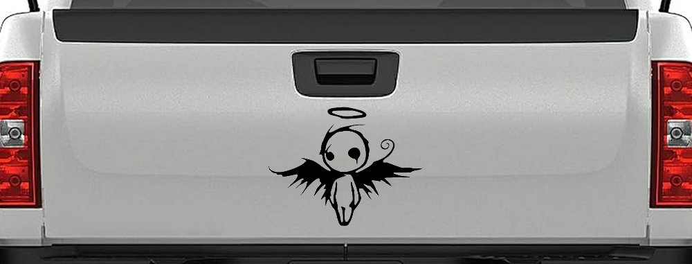 Fallen Angel Gothic Halloween Car or Truck Window Decal Sticker (Black)