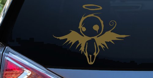 Fallen Angel Gothic Halloween Car or Truck Window Vinyl Decal Sticker (Gold)