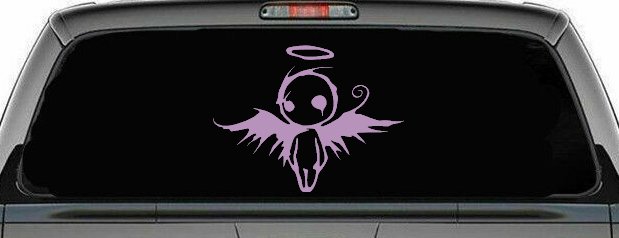Fallen Angel Gothic Halloween Car or Truck Window Decal Sticker (Lilac)