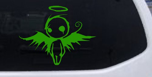 Fallen Angel Gothic Halloween Car or Truck Window Decal Sticker (Lime)
