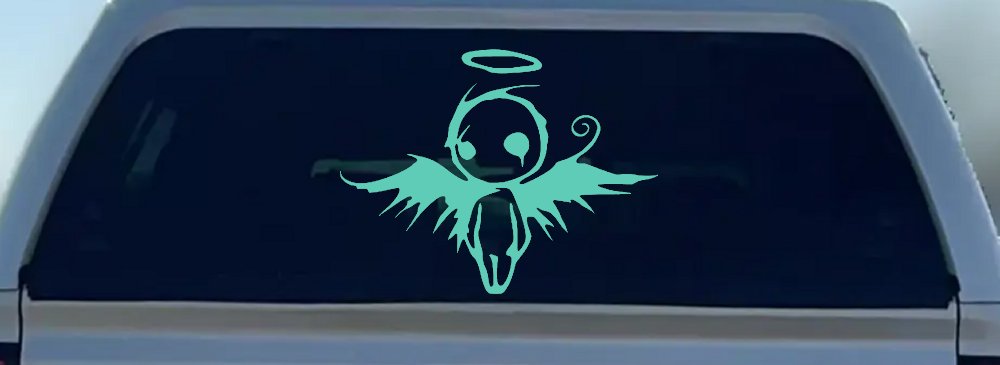 Fallen Angel Gothic Halloween Car or Truck Window Decal Sticker (Mint)