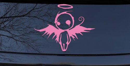 Fallen Angel Gothic Halloween Car or Truck Window Vinyl Decal Sticker (Pink)