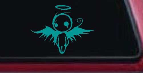 Fallen Angel Gothic Halloween Car or Truck Window Decal Sticker (Turquoise)