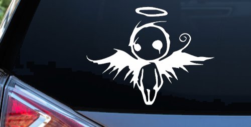 Fallen Angel Gothic Halloween Car or Truck Window Decal Sticker (White)