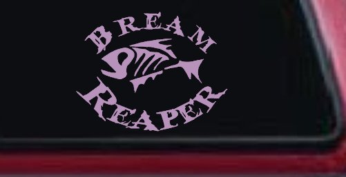 Bream Reaper Oval Bone Bream Funny Fishing Car or Truck Window Decal Sticker (Lilac)