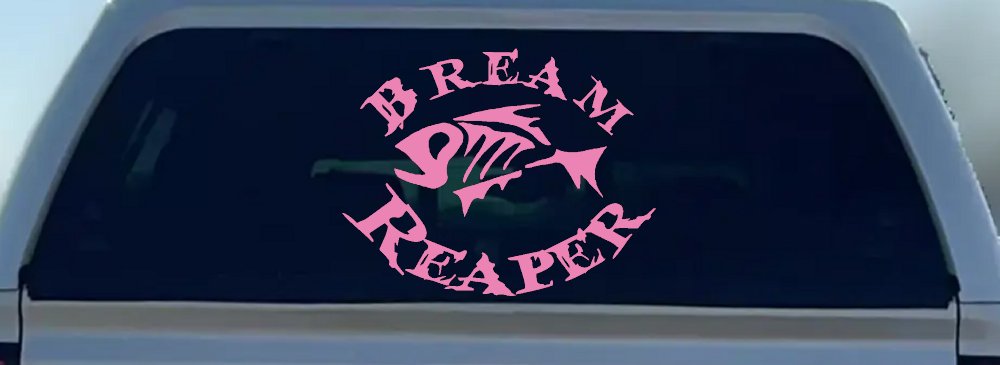 Bream Reaper Oval Bone Bream Funny Fishing Car or Truck Window Decal Sticker