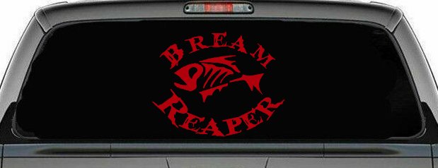Bream Reaper Oval Bone Bream Funny Fishing Car or Truck Window Decal Sticker