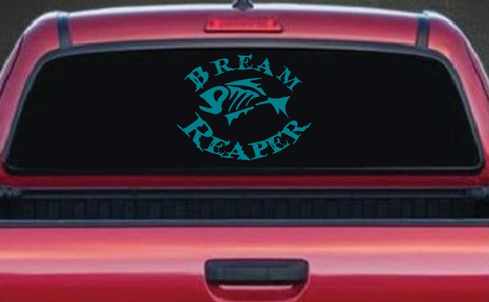 Bream Reaper Oval Bone Bream Funny Fishing Car or Truck Window Decal Sticker