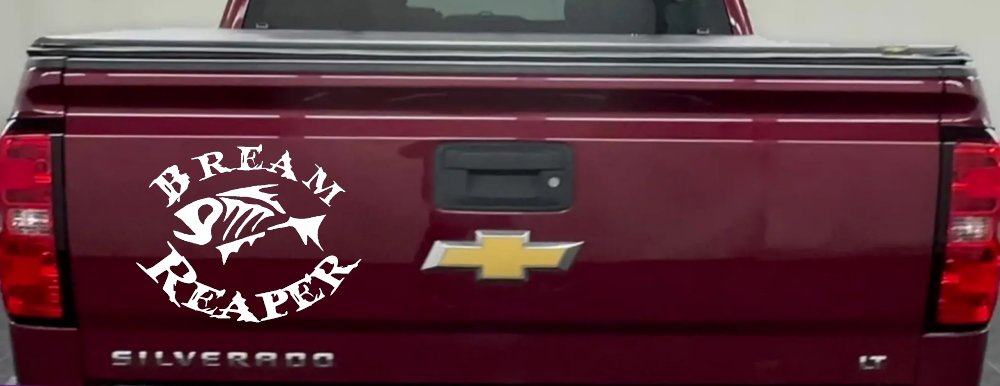 Bream Reaper Oval Bone Bream Funny Fishing Car or Truck Window Decal Sticker