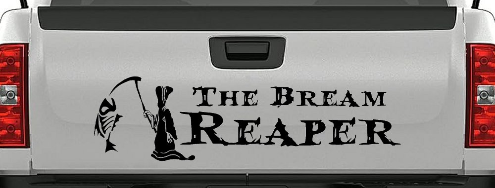 The Bream Reaper Bone Bream Grim Reaper Funny Fishing Car or Truck Window Decal Sticker