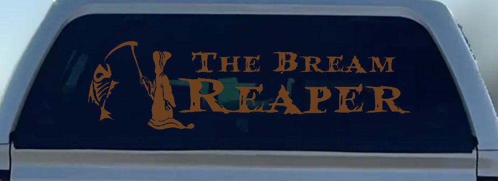 The Bream Reaper Bone Bream Grim Reaper Funny Fishing Car or Truck Window Vinyl Decal Sticker (Copper)