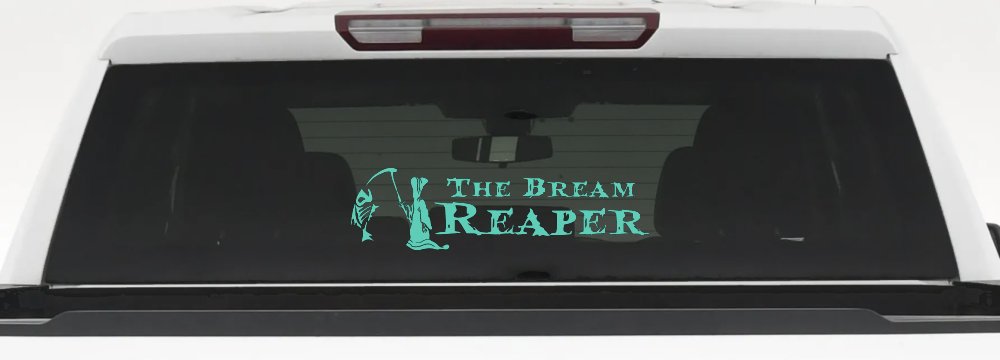 The Bream Reaper Bone Bream Grim Reaper Funny Fishing Car or Truck Window Decal Sticker (Mint)