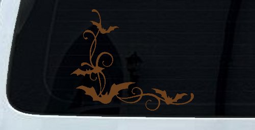 Bats Corner Swirl Car or Truck Window Decal Sticker (Copper)