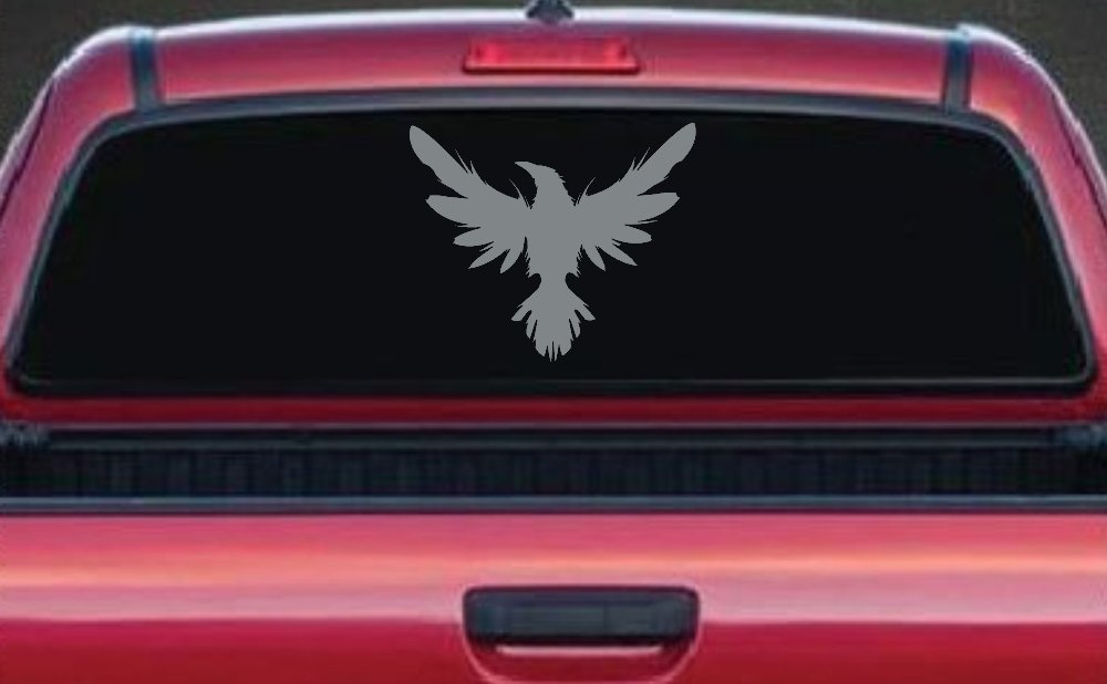 Raven Crow Car or Truck Window Decal Sticker (Telegrey)